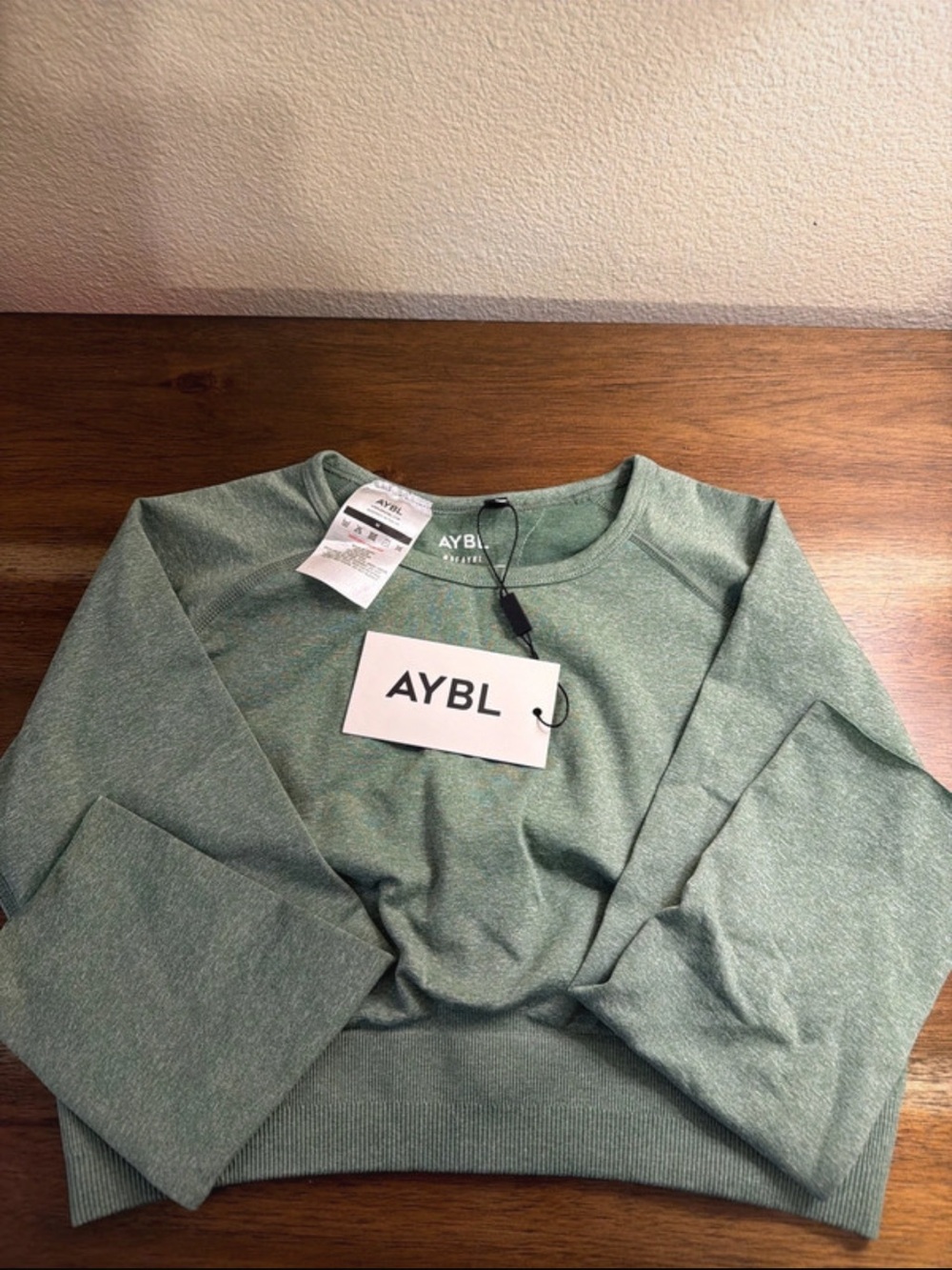AYBL Sage Green Heathered Crop Top